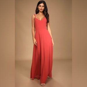 Lulus Meteoric Rise Rusty Rose Maxi Dress